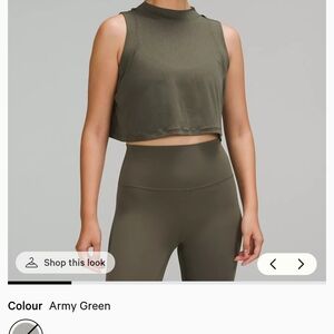 lululemon athletica Army Green Crop Top